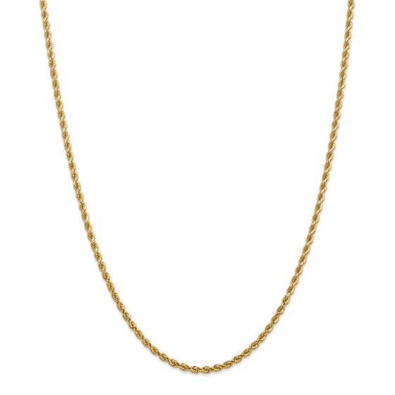 14k 2.75 mm Diamond-cut Rope Chain Necklace - 24 in. 14k 2.75 mm Diamond-cut Rope Chain Necklace - 24 in.